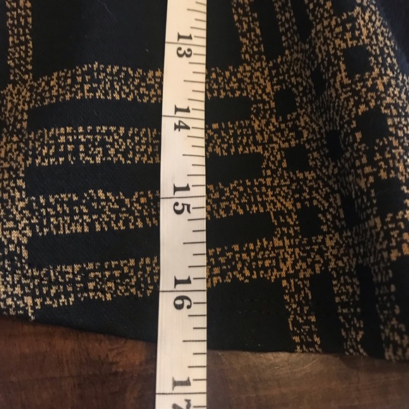 Eclipse Tartsn Stripes Black Gold elastic waistband Mini Skirt size Small - Picture 10 of 11